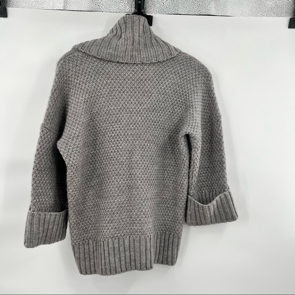 Talbots alpaca wool blend sweater knit grey turtleneck P - Picture 7 of 9